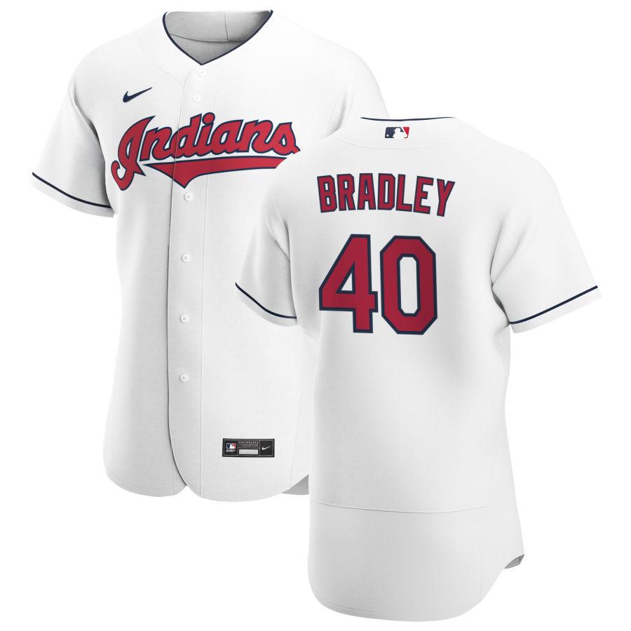 Cleveland Indians #40 Bobby Bradley Men Nike White Home 2020 Authentic Team MLB Jersey